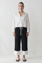LAYERPLAN | Zerin Contrast Linen Drawstring Pants