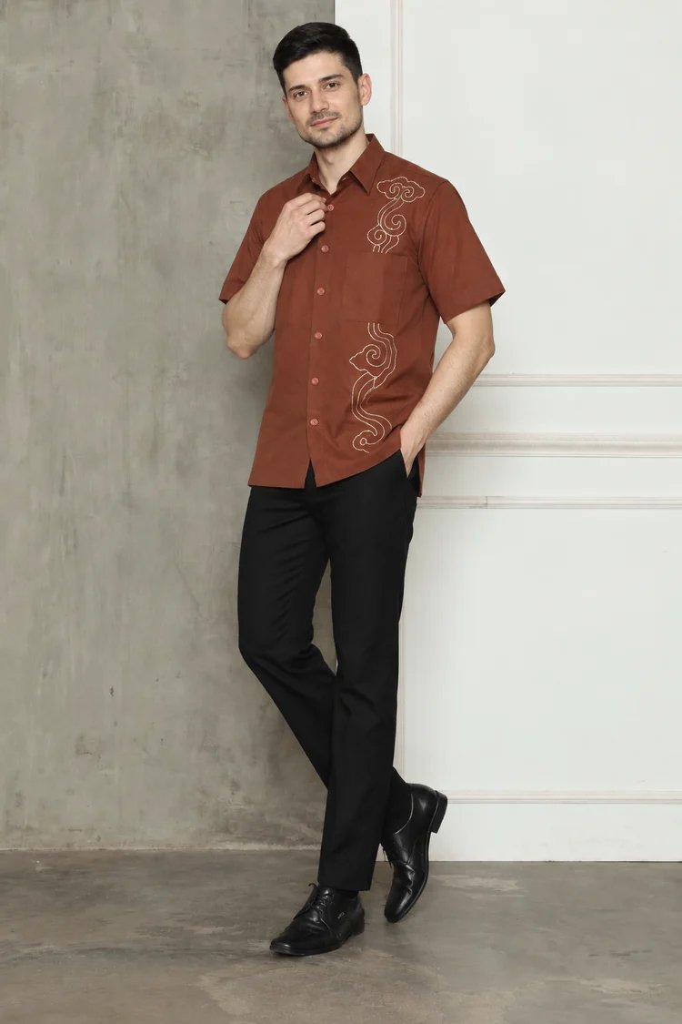 KANZI COLLECTION | Mens Batik Embrodered Shirt