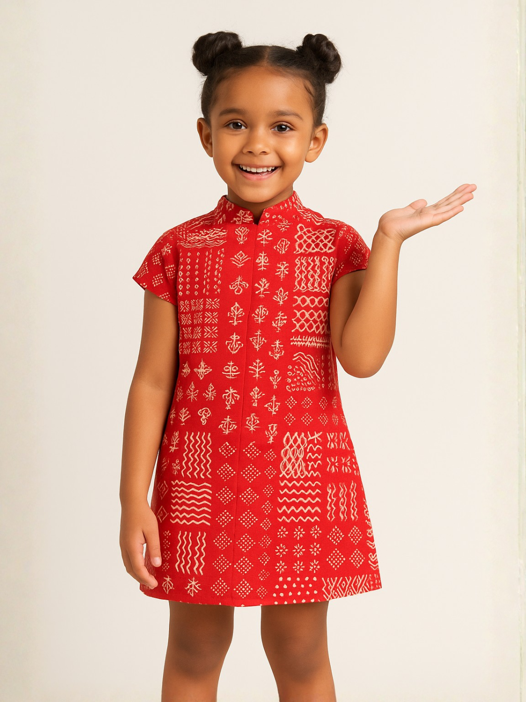 NIMBU | Ember Red Girls Cheongsam Dress