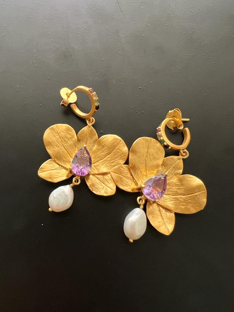 BOHEME BY VERO | Mini Orchidea Earrings With And Without Pearls