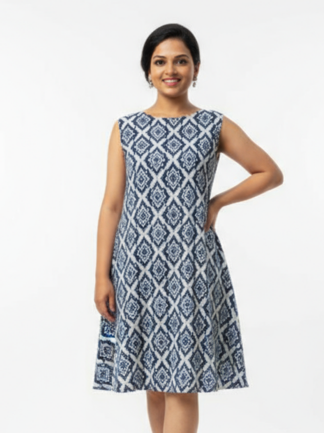 NIMBU | Isla Ikat Women A-Line Dress In Cotton
