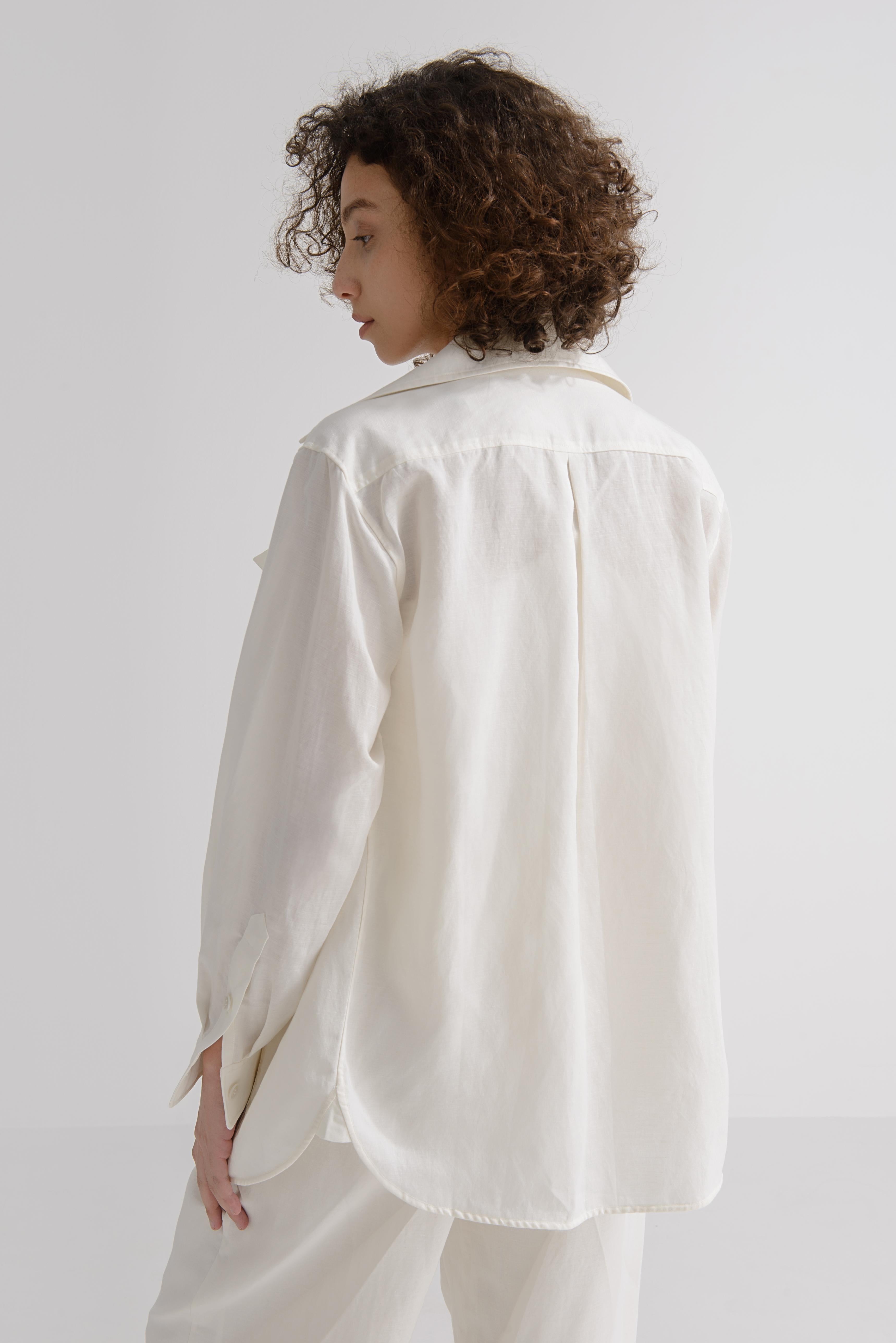 LAYERPLAN | Liora Linen Double-Breasted Shirt Jacket