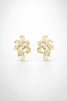 FOUNDATION JEWELLERS | 750 Y/G Peranakan Natural Diamond Ear Stud "Flower" 3.24gm, D16-0.36ct