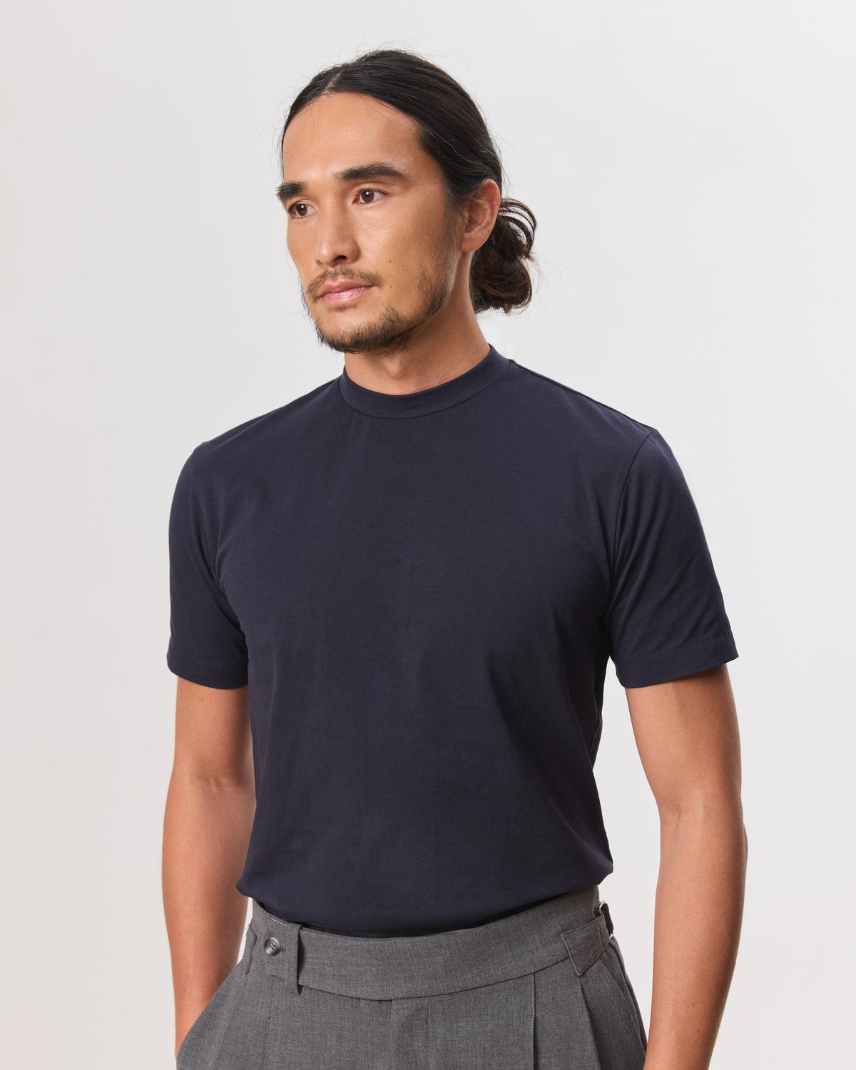 HOUSE OF ANON | Arlo Mock Neck Tee, Jersey