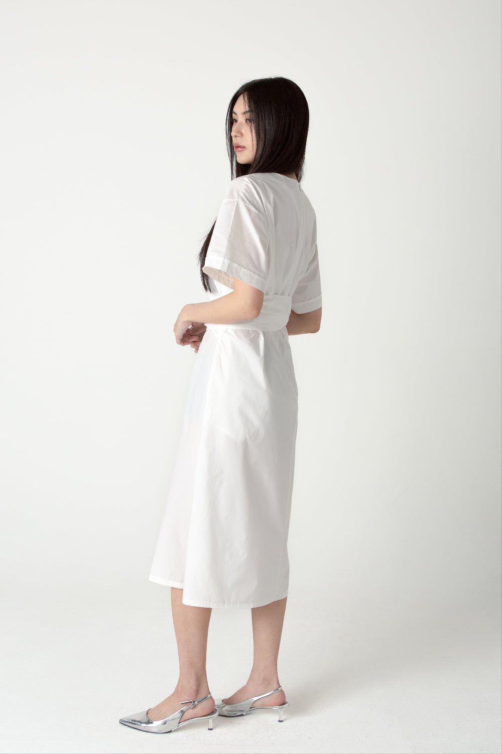 SAERO COLLECTIVE | Wrapline Dress | White
