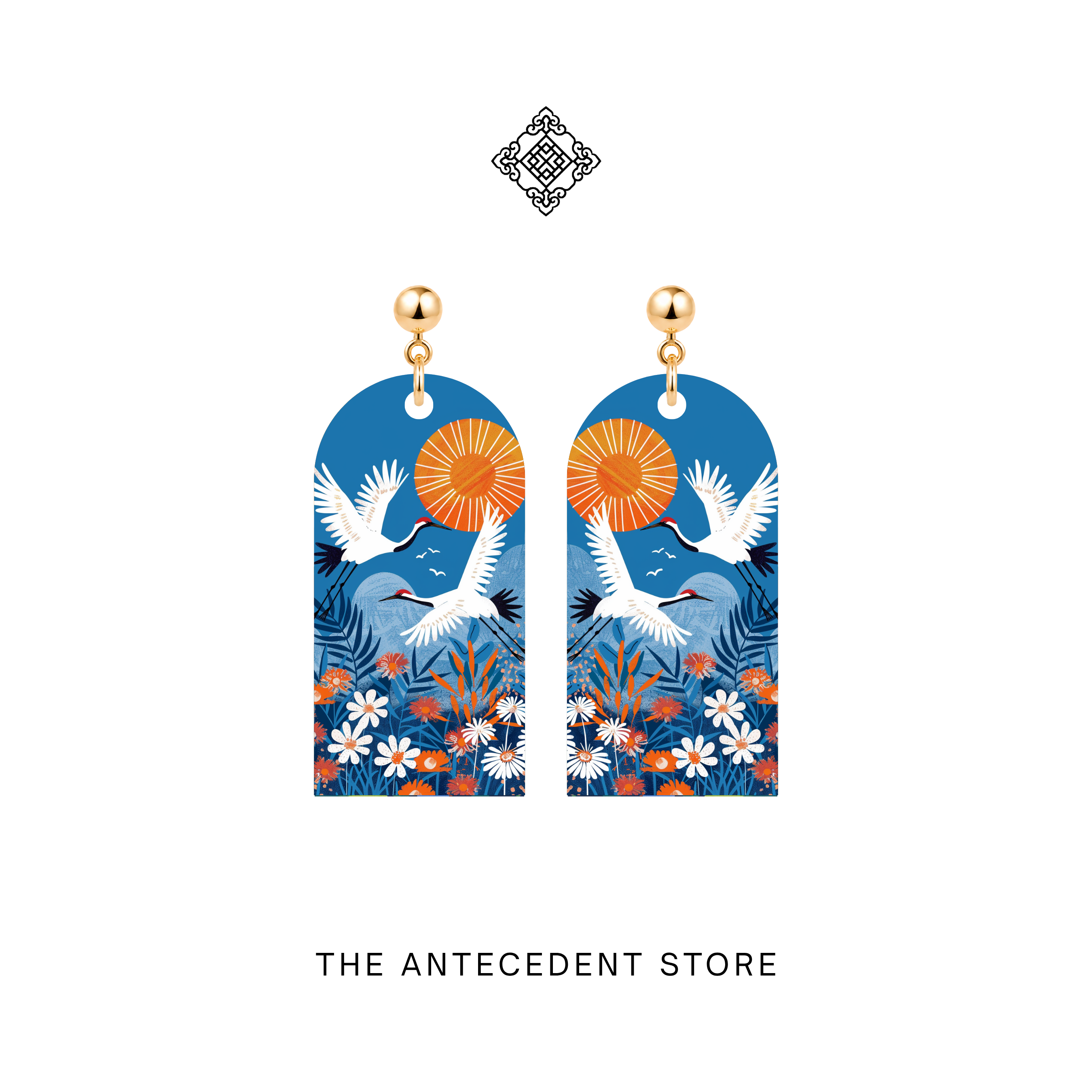 THE ANTECEDENT STORE | Double Blessings Crane Earrings