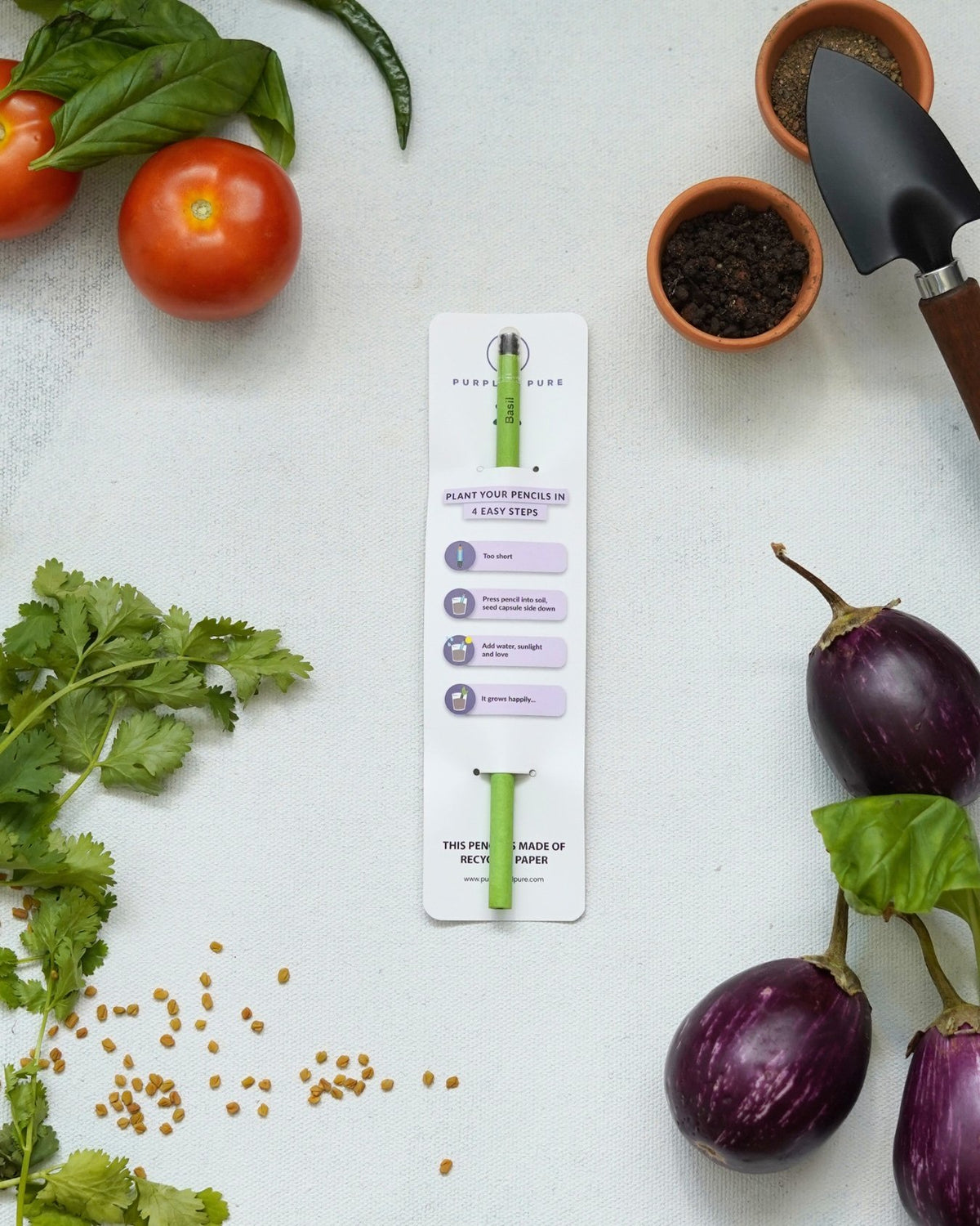 PURPLE AND PURE | EcoGrow Seed Pencils | Basil