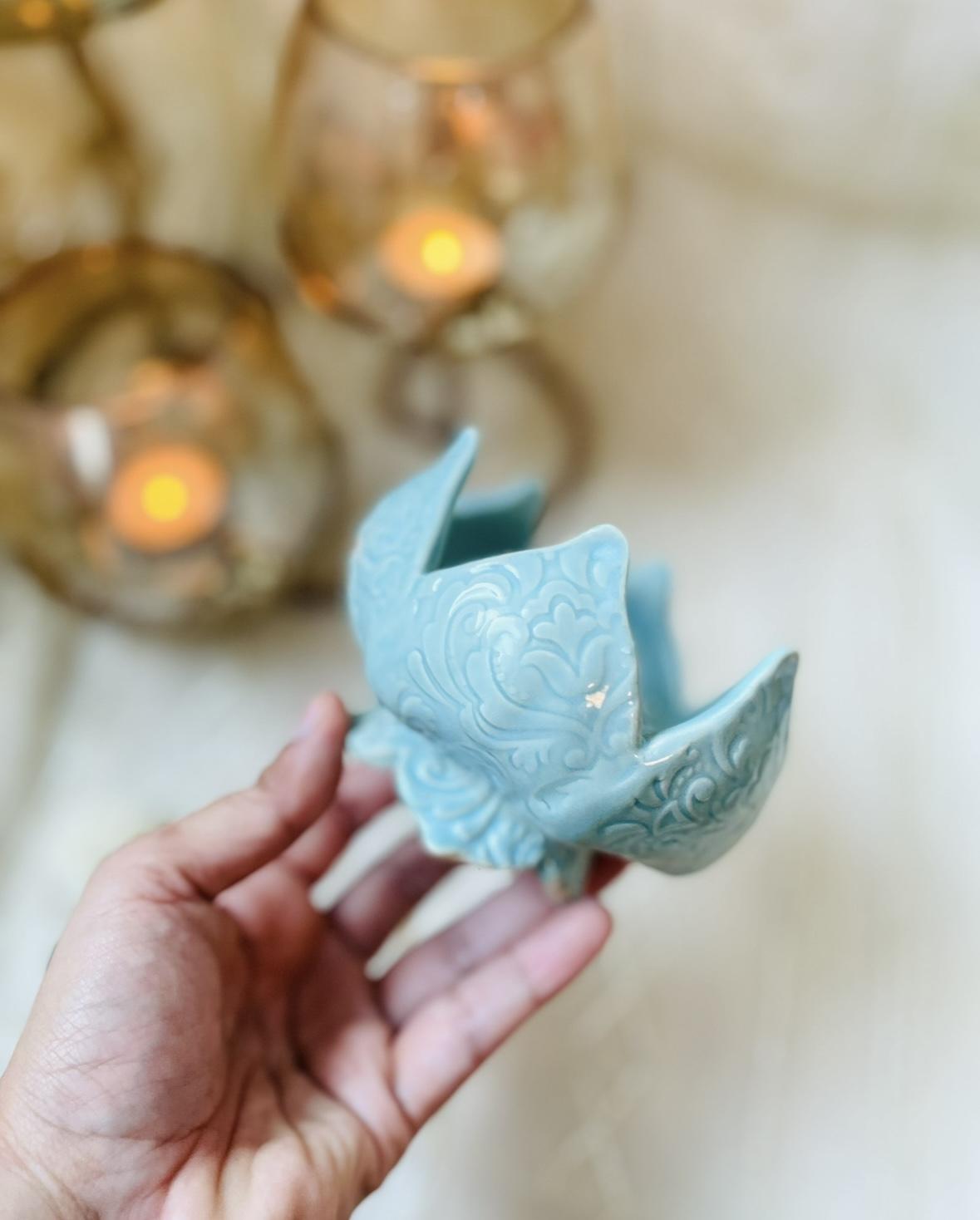CERAMICS BY JAS | Handmade Ceramic Lotus Candle Holders