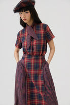3EIGHTH | Ginrin Skirt In Red Tartan Double Gauze