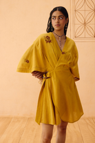SUI | Glowing Garden Handspun Handwoven Organic Cotton Wrap Dress