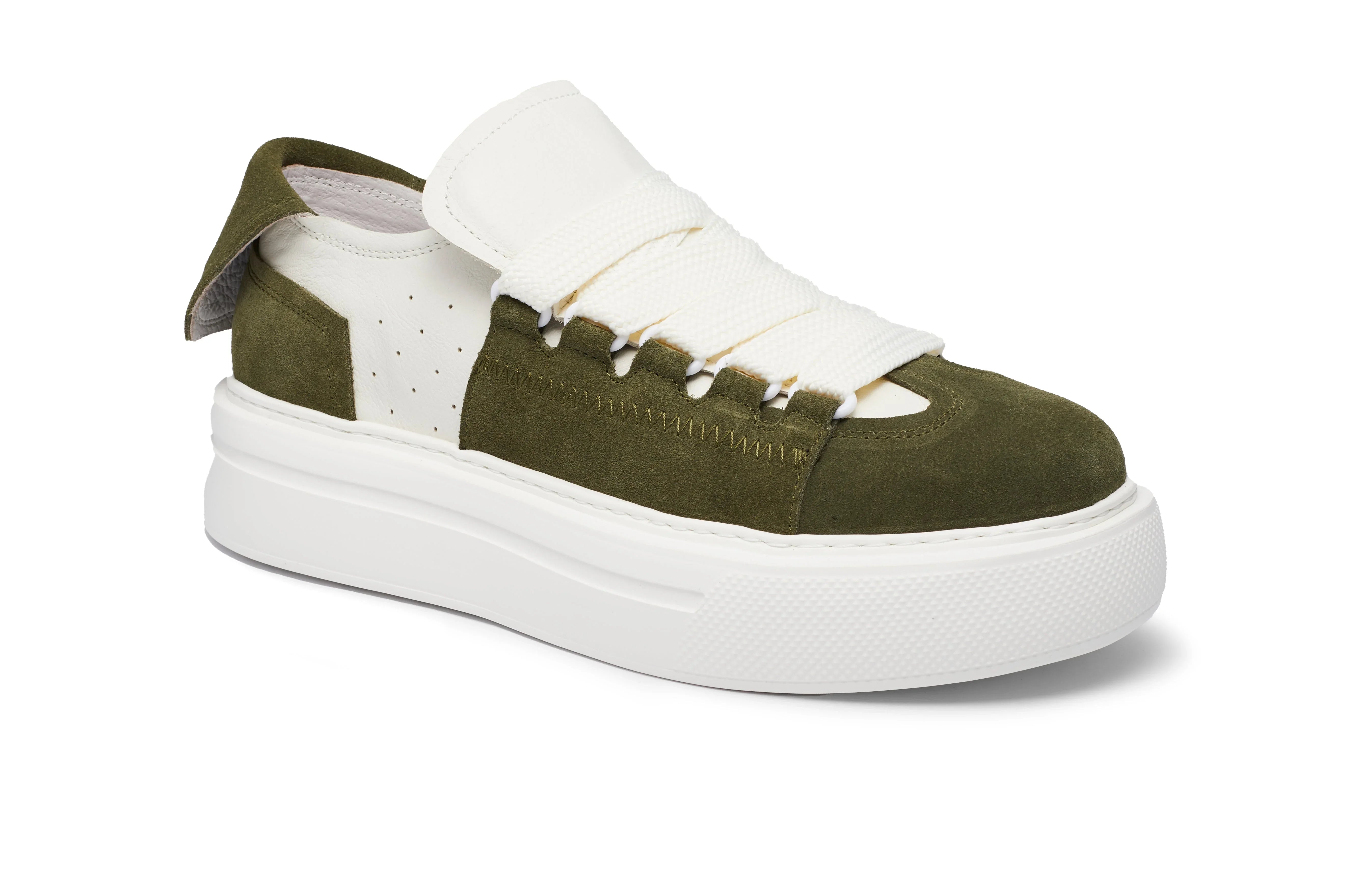 PROJECTWEAR | Felton Broad Shoelace Suede Leather Sneaker Green