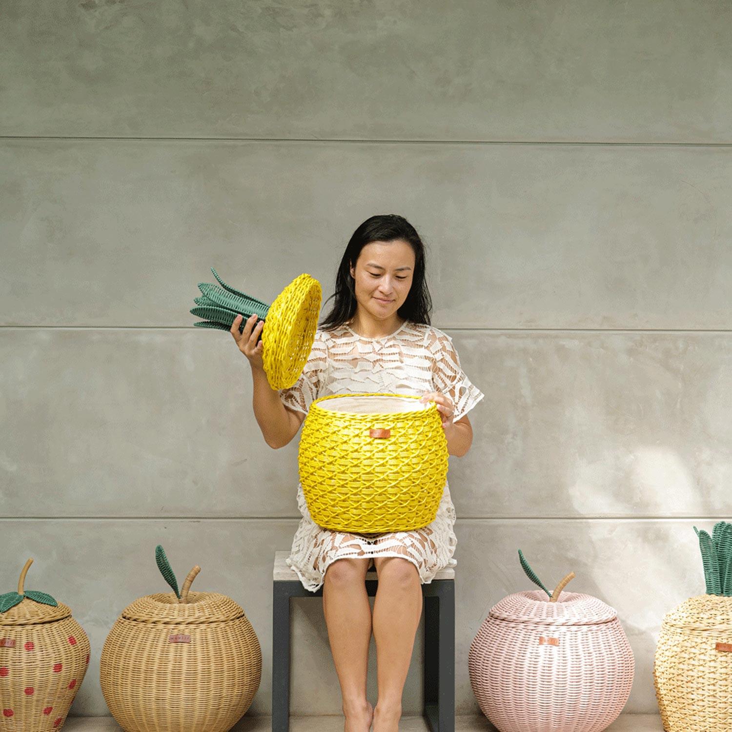 MOMIJI | Pineapple Basket - Medium Yellow
