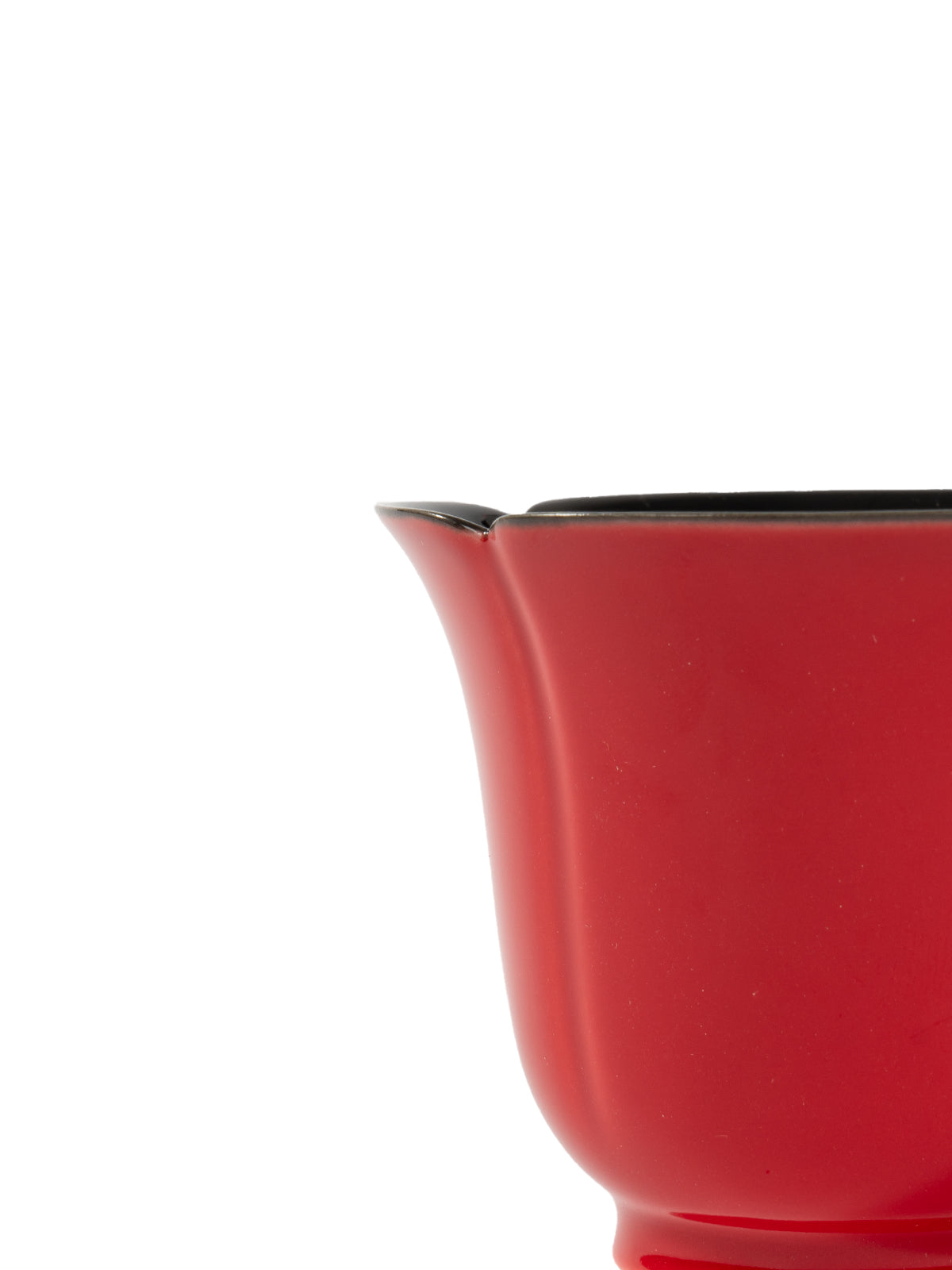 CRAFILAB | Vermilion Red & Moon Gazing Teacup With Heart & Shaped Side Handle