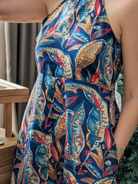 NIMBU | Eden Skyfall Women's Short Halter in Midnight Blue in Muslin Cotton