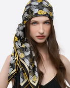STUDIO QILING | Tiger Navy Night Double Side Silk Scarf 100