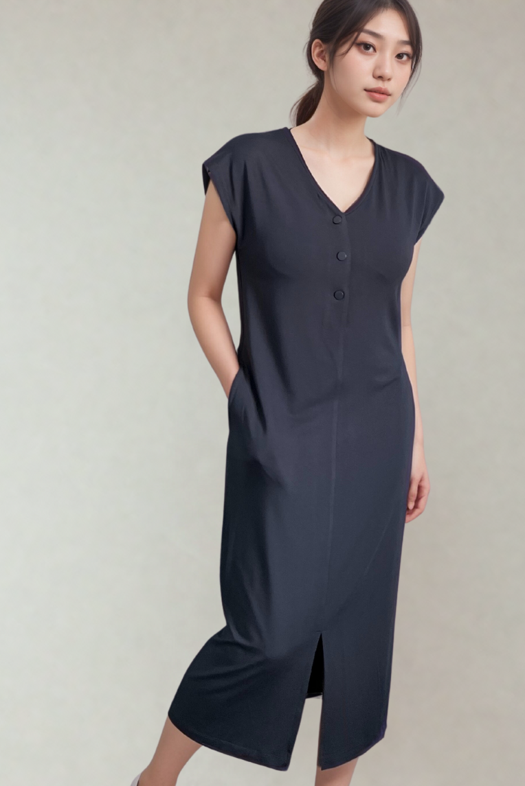 OLIVE BASICS | Ruth Reversible T-shirt Dress