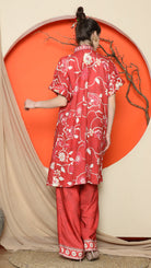 KANZI COLLECTION | Red Floral Cheongsam Pant Set