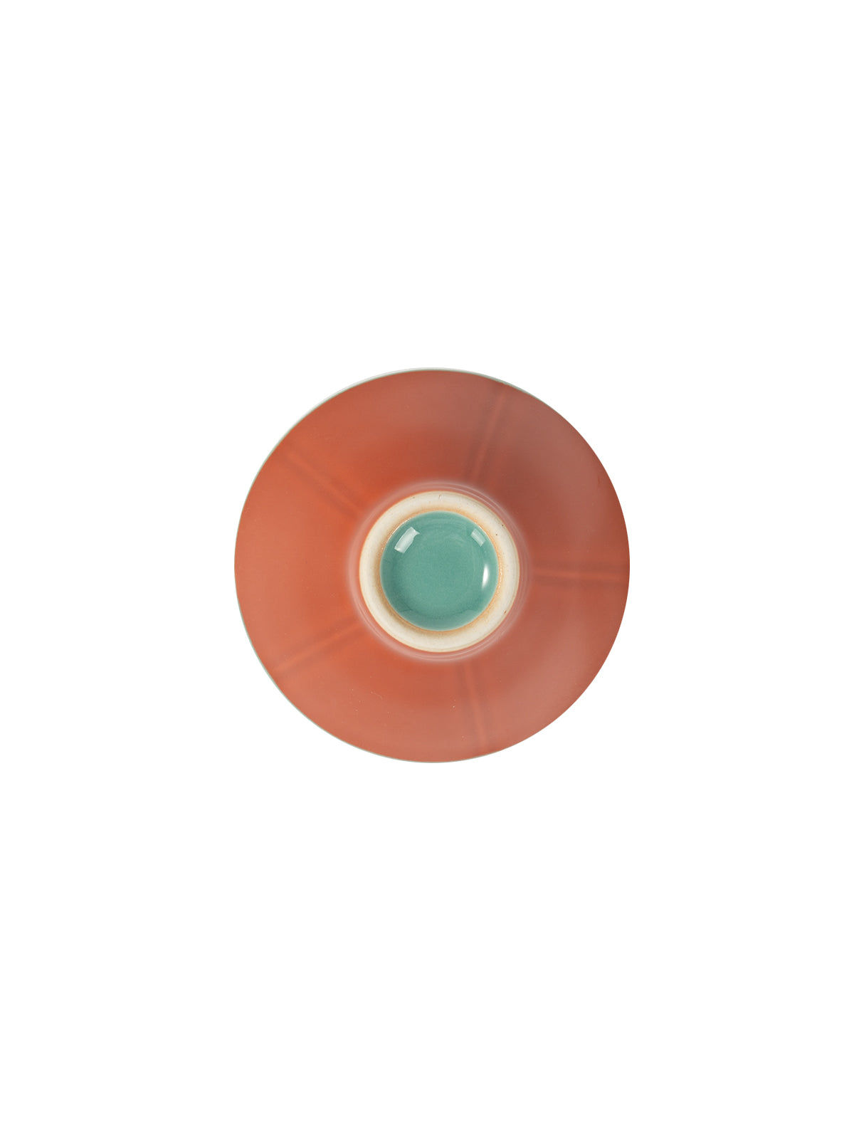 CRAFILAB | Brick Red & Turquoise Bamboo Hat Tea Cup
