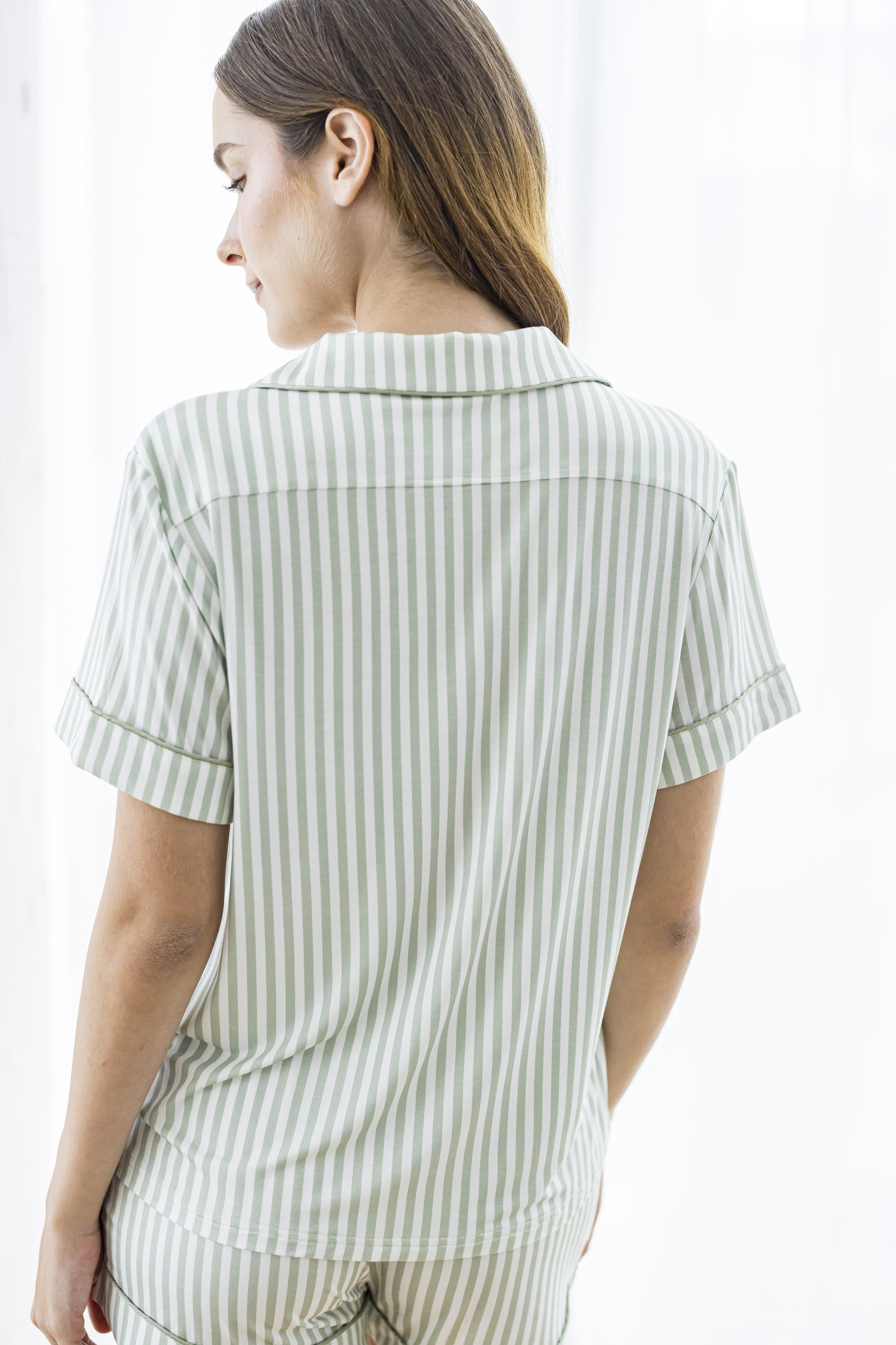 SELENIGHT CO | Signature Pyjamas Set Green Stripes
