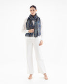 QUEENMARK | AN Patola Ikat Print Blue Grey