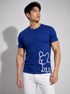WRLD | BIG FRENCHIE ROUND NECK TEE | BLUE