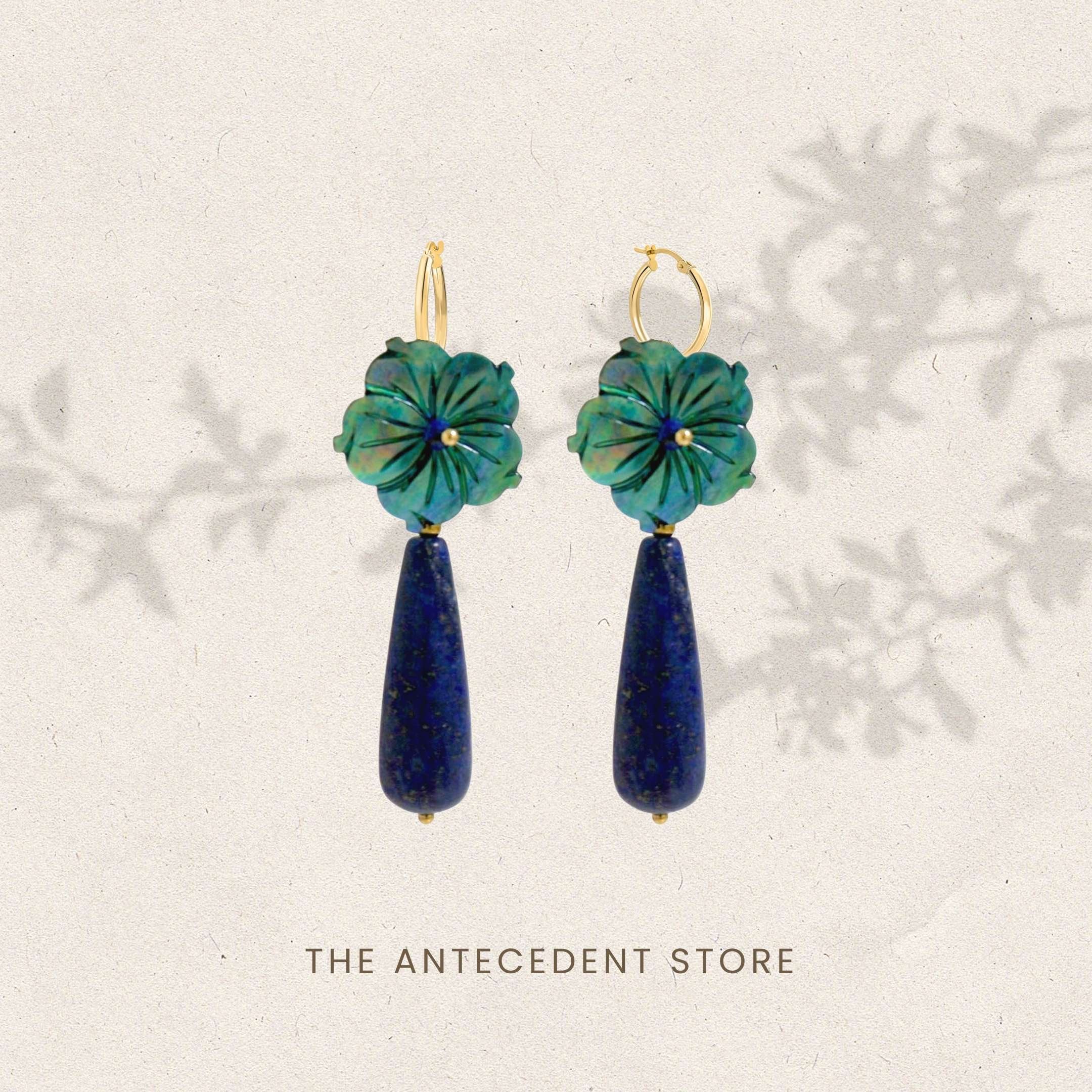 THE ANTECEDANT STORE | Blossom Lapis Earrings