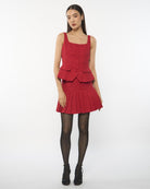 DRESSINGPAULA | Tweed Pleated Short Skirt