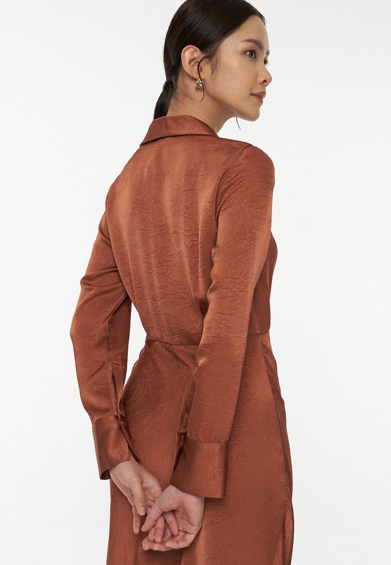 DRESSINGPAULA | Front Tie Satin Dress