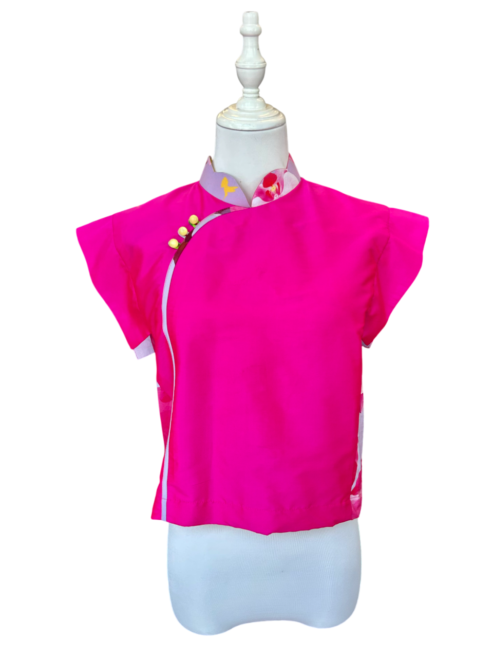 TRIOLOGIE | Shantung Mandarin Collar Top