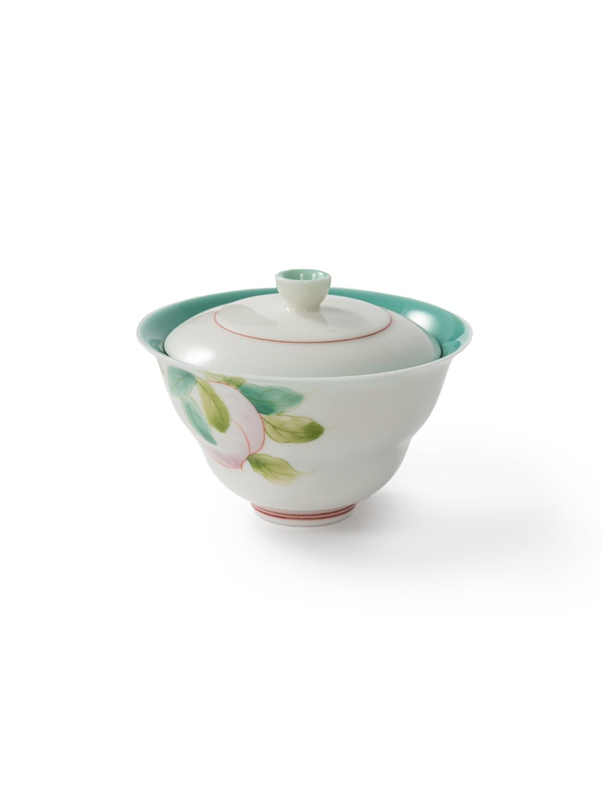 CRAFILAB | Jade Mud Pine Stone Green - Peaches - Lid Bowl