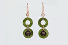 Dangle earrings featuring natural Nephrite Jade and rose-gold-plated sterling silver.