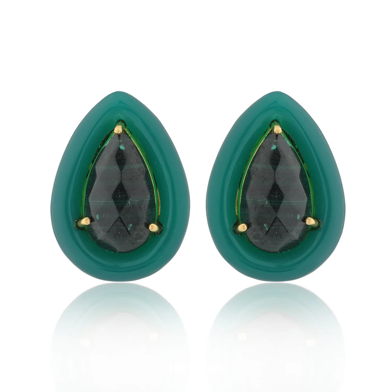 BOHEME BY VERO | Drops Earrings | Malachite Small