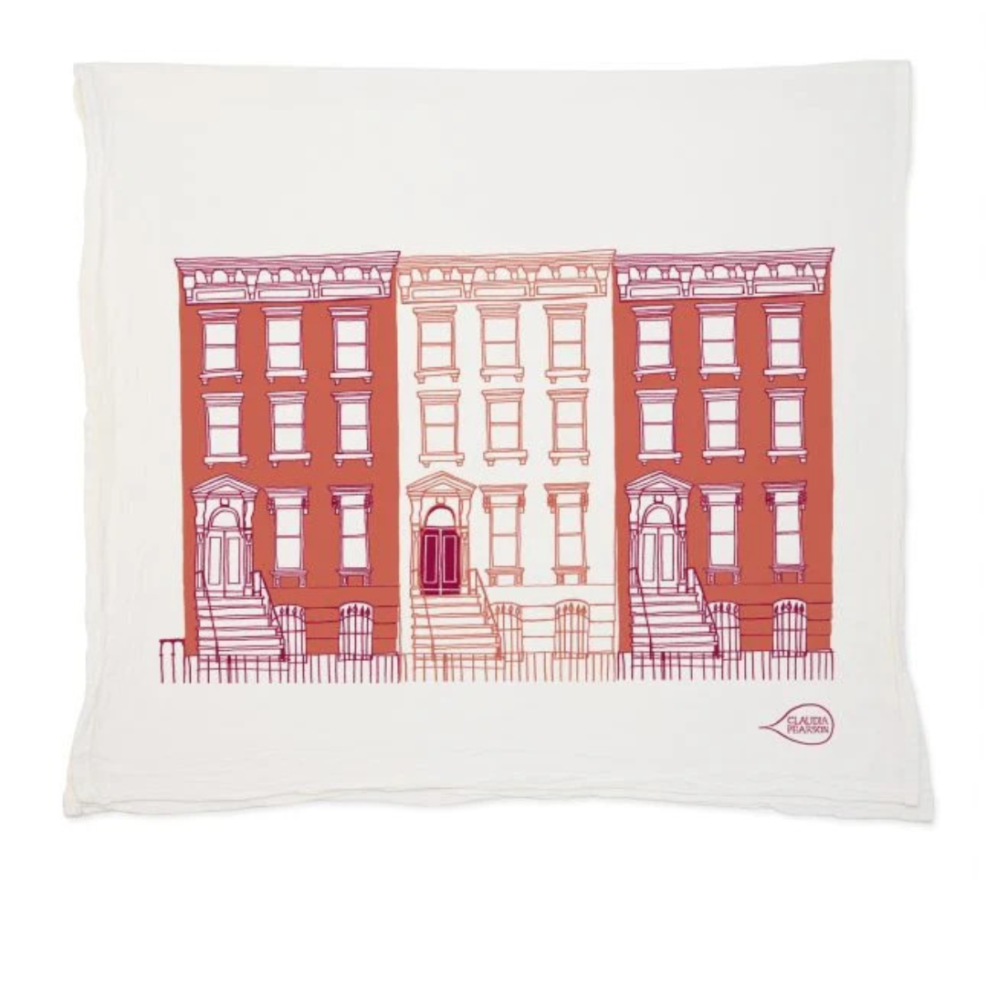 BROOKLYN MADE | Red Brooklyn Brownstone Tea Towel