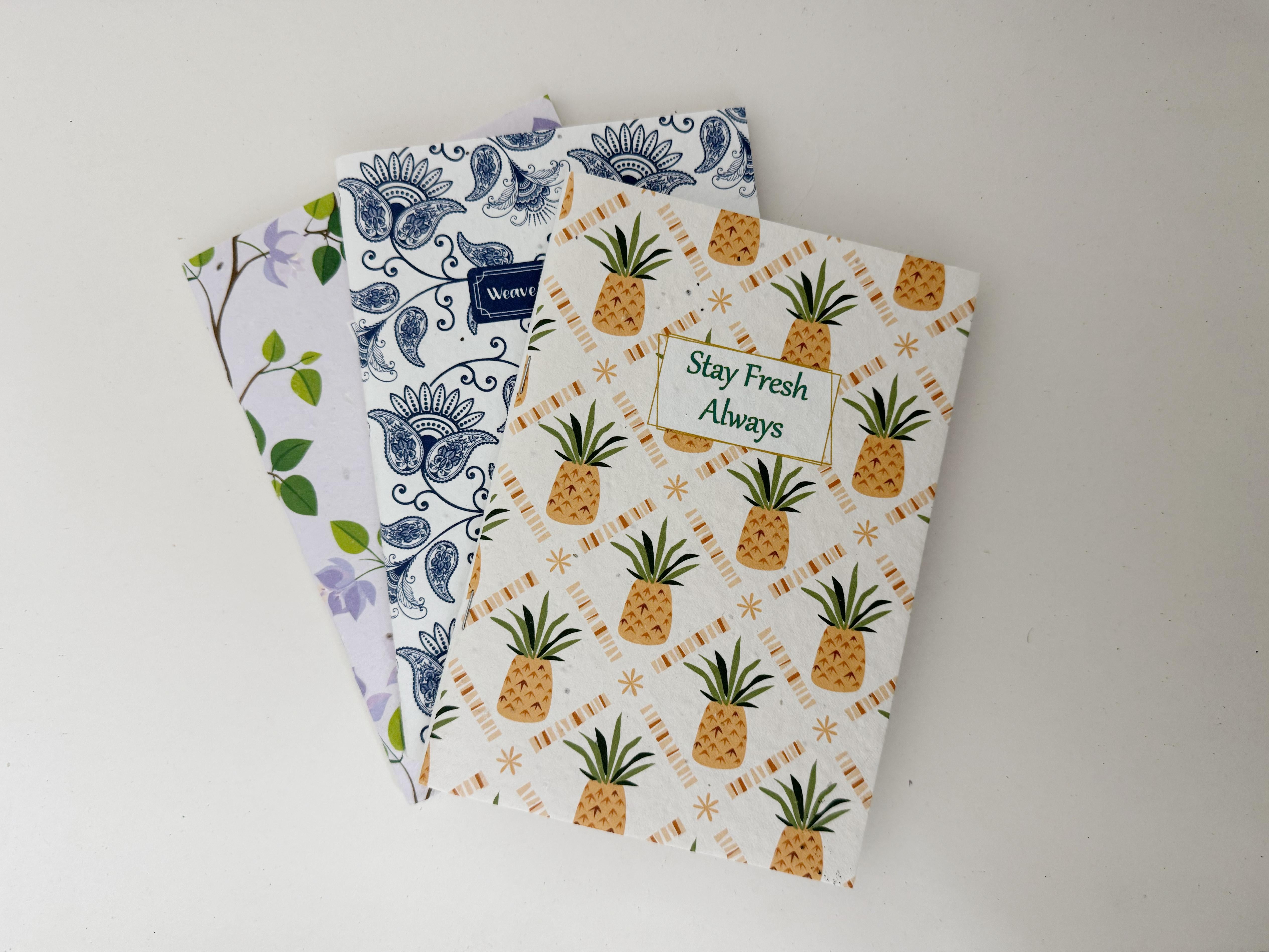 PURPLE AND PURE | Plantable Notebook Gift Set - Pineapple Pop