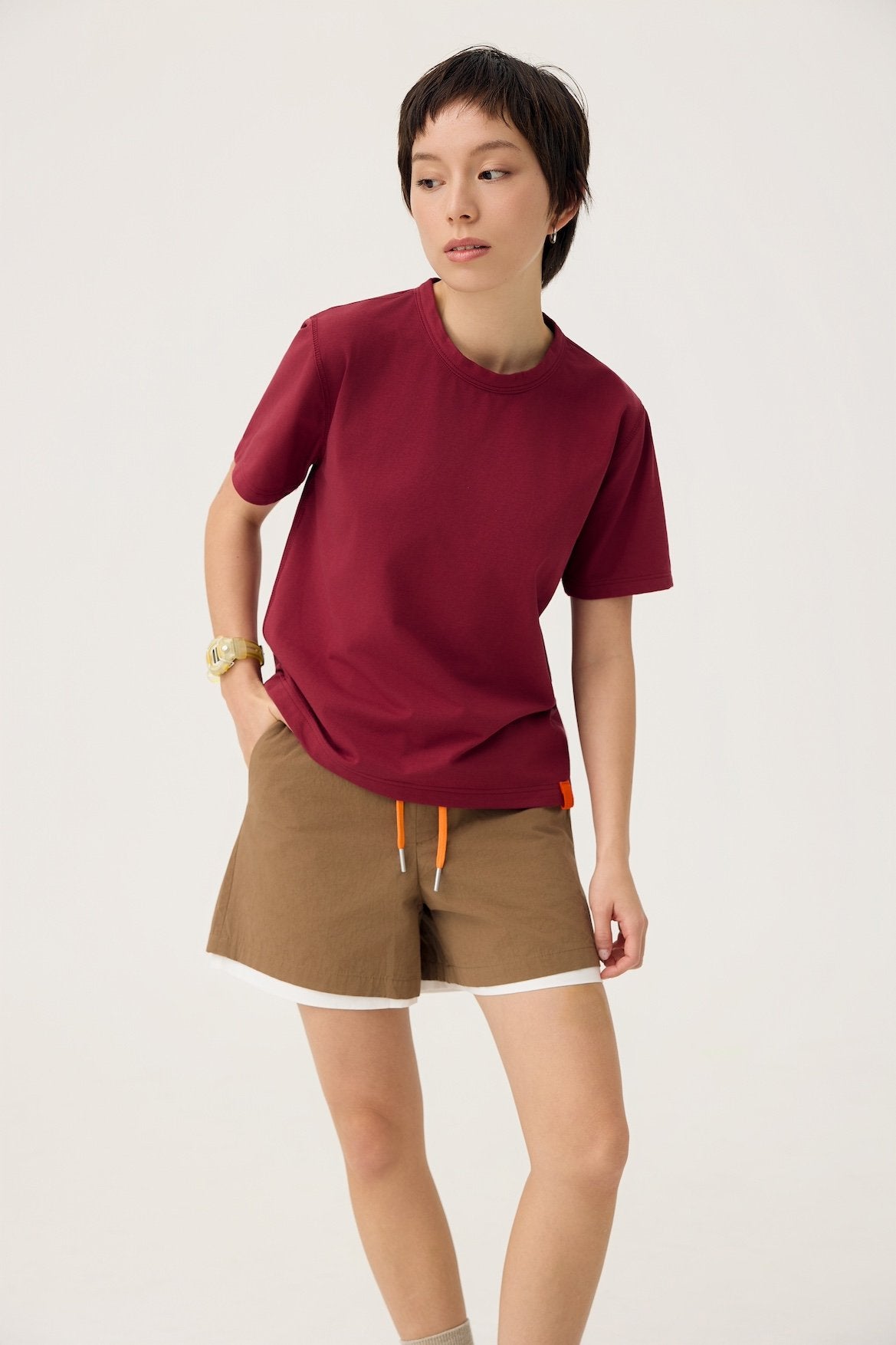 3EIGHTH | Everyday Reversible Tee in Burgundy & Sappanwood