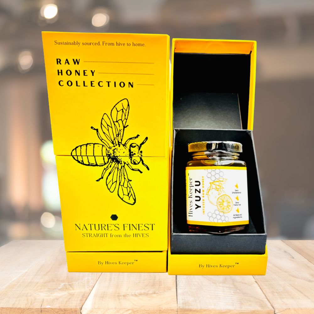 HIVES KEEPER | Infused Raw Honey (with Gift Box) - Yuzu Infused Raw Honey