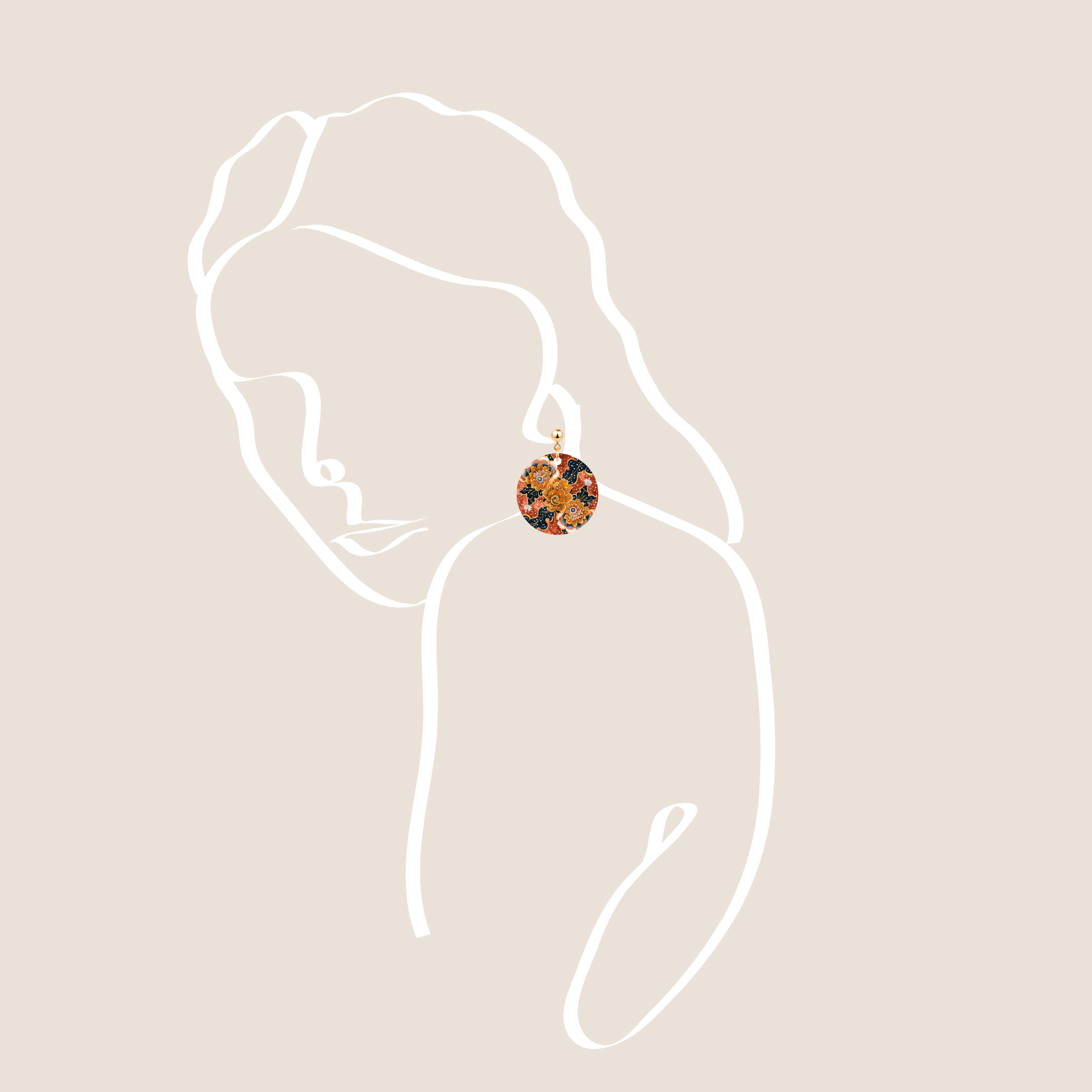 THE ANTECEDENT STORE | Batik Golden Bloom Earrings