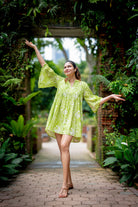 NIMBU | Kyra Breezy Pintuck Dress in Lime Green