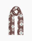 QUEENMARK | AN Patola Ikat Print Brown Blue Dots