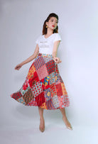 PHOTO PHACTORY | Peranakan Pleated Midi Skirt | Barn Red