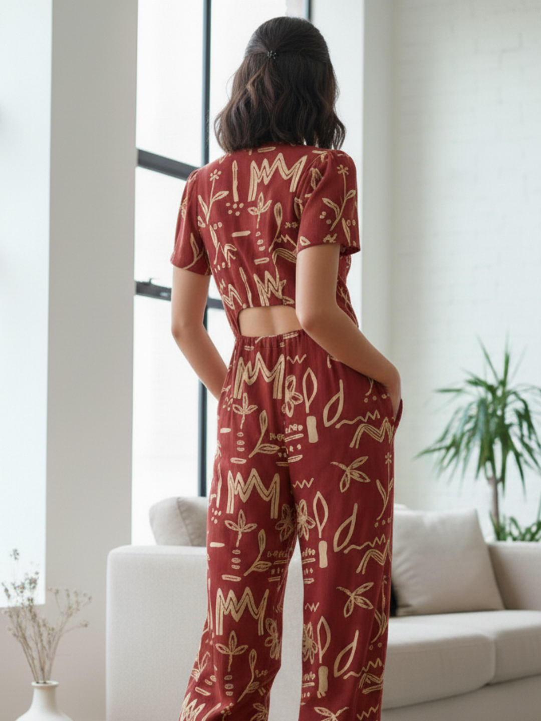 NIMBU | Moana Cranberry Women's Jumpsuit in Cotton