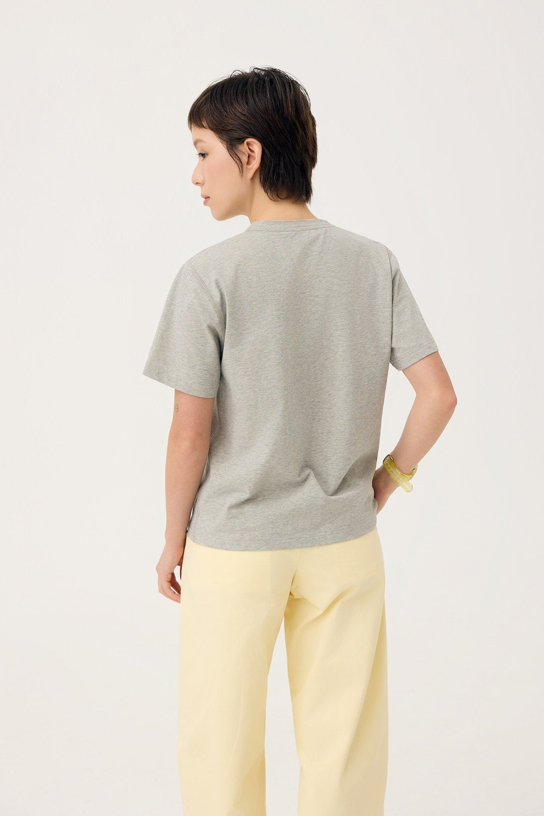 3EIGHTH | Everyday Reversible Tee In Zinc Grey & Lemon Fizz