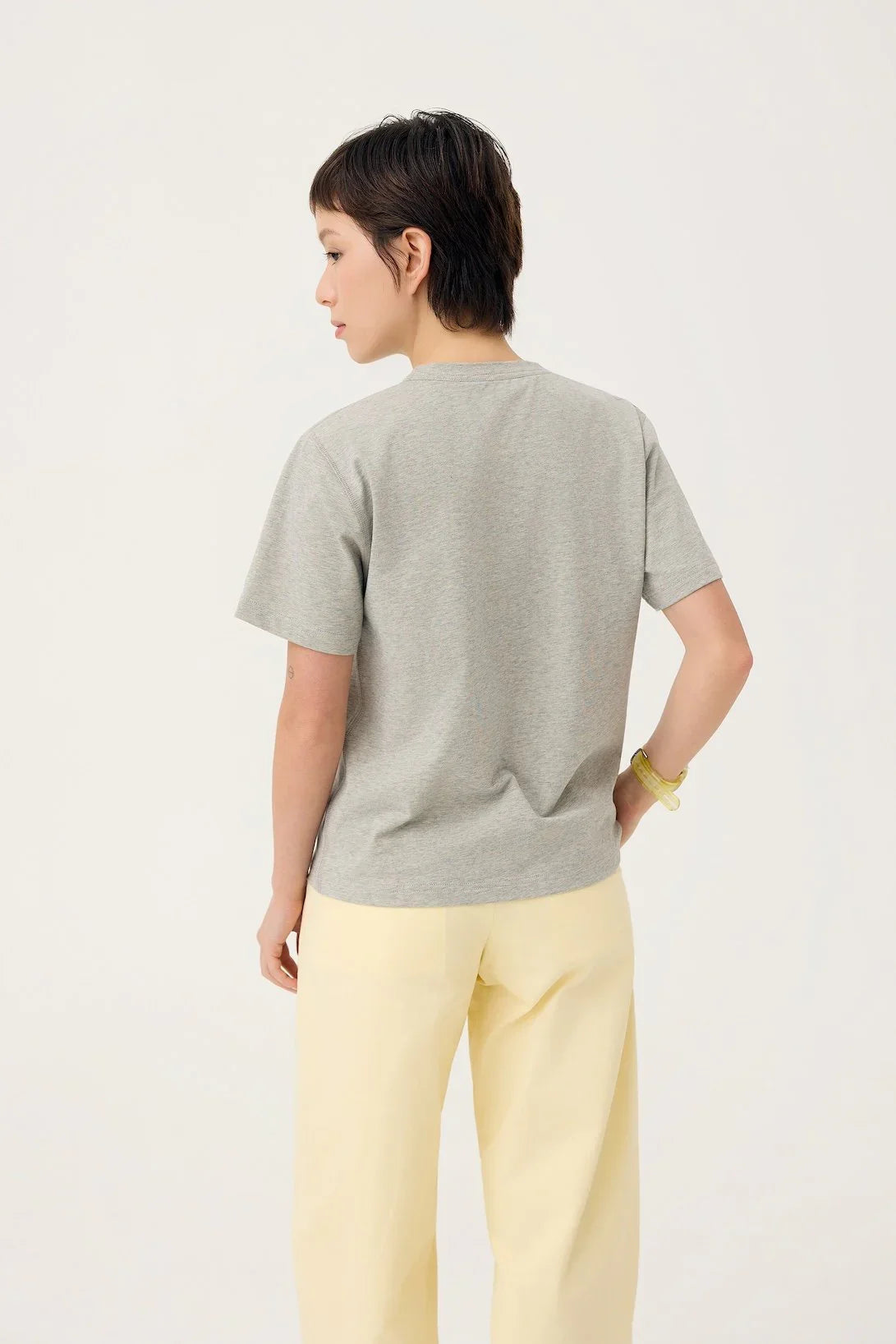 3EIGHTH | Everyday Reversible Tee In Zinc Grey & Lemon Fizz