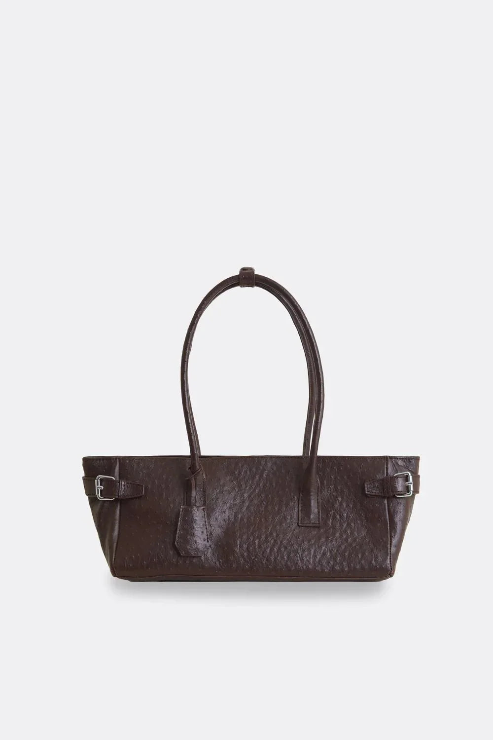 AESTHETIC PLEASURE | Rocco Baguette Bag Ostrich Brown