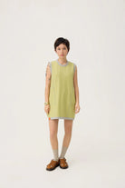 3EIGHTH | Cocoon Jersey Reversible Dress in Zinc Grey & Lemon Fizz