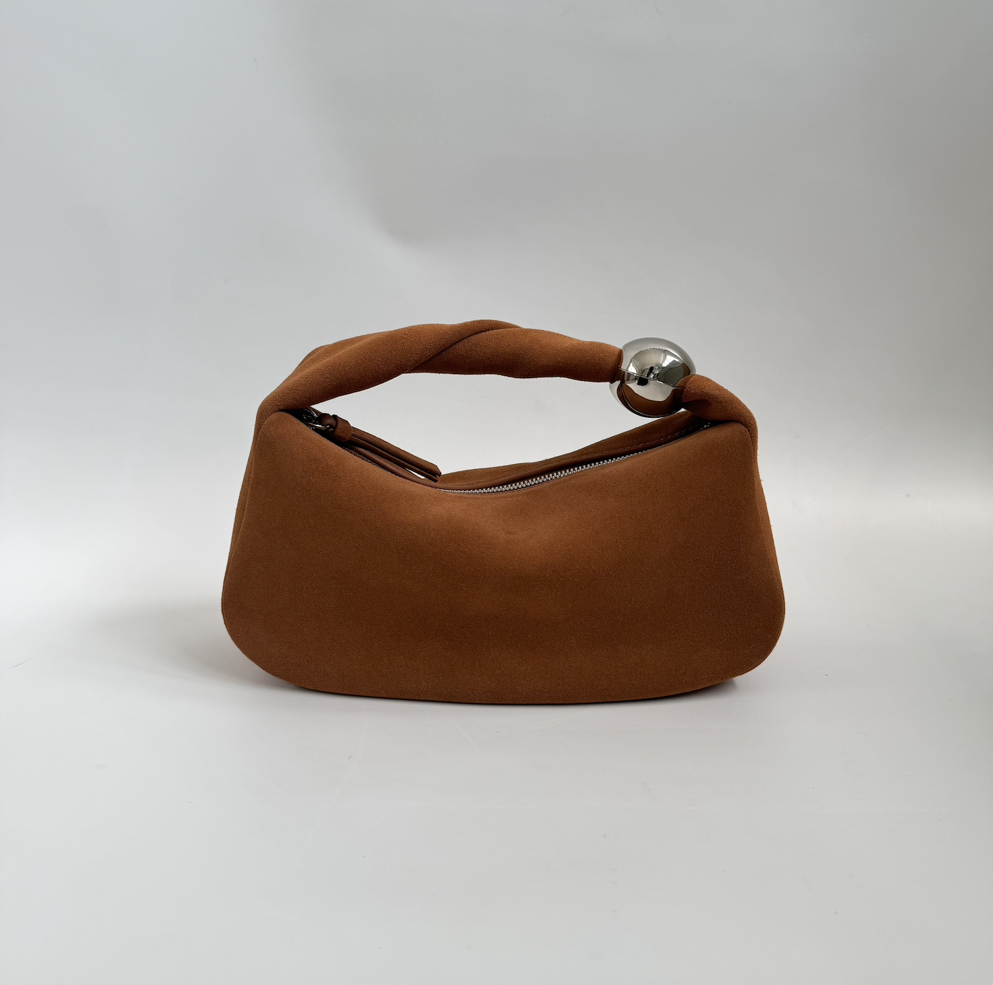 WU HAUS | Orbit Lightweight Suede Tan Sculptural Bag