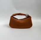 WU HAUS | Orbit Lightweight Suede Tan Sculptural Bag