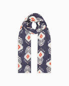 QUEENMARK | AN Patola Ikat Print Blue Orange Dots