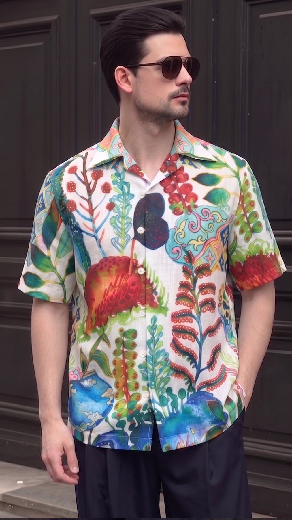 KANZI COLLECTION | Watercolor Botanical Shirt