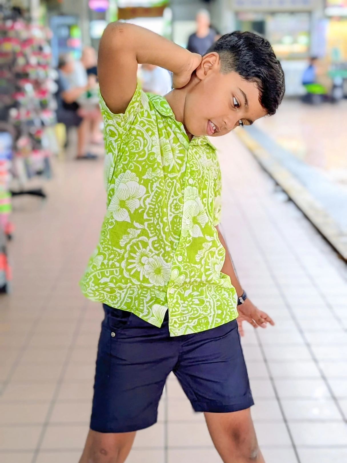 NIMBU | Kyra Kids Unisex Cotton Shirt In Lime Green